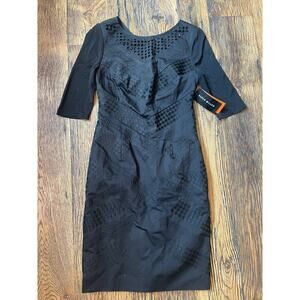 Karen Millen Anglaise short pencil embroidered dress NWT Size 6